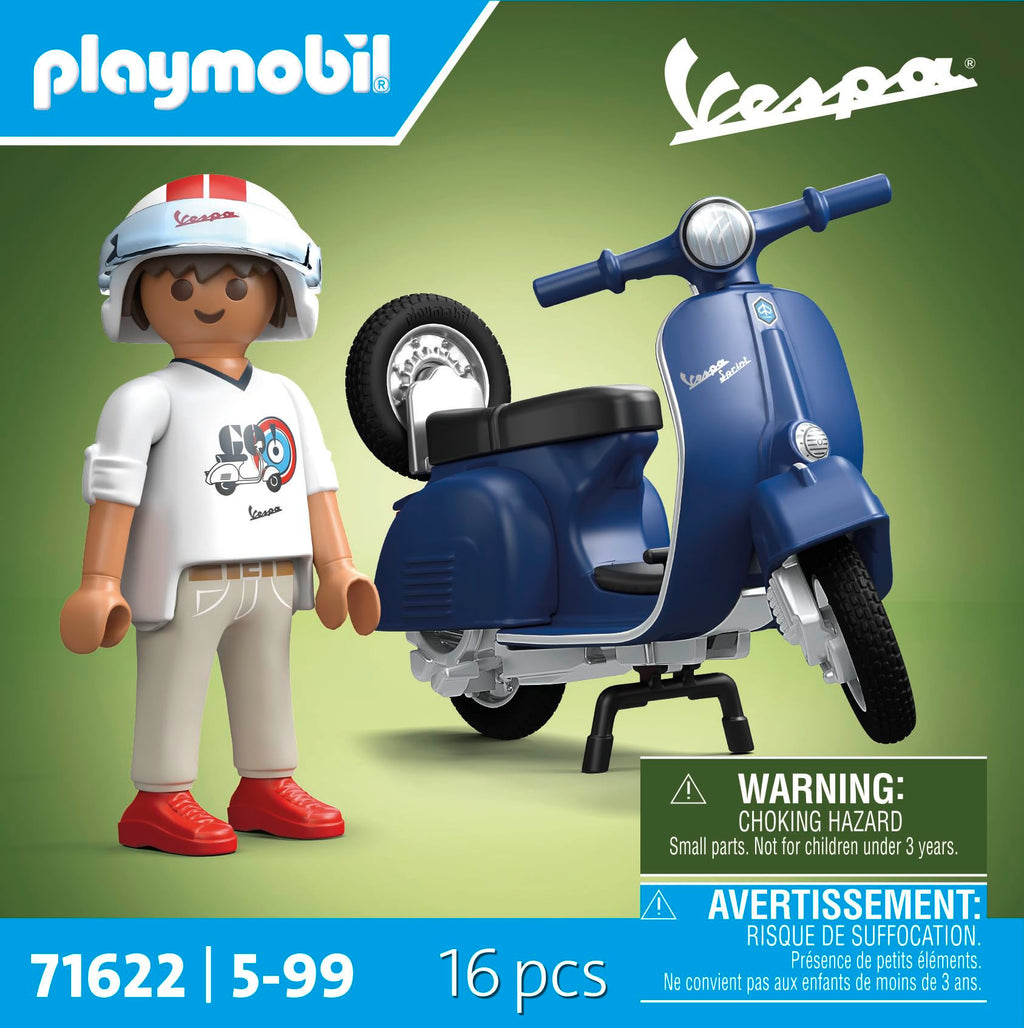 PLAYMOBIL Cars 71622 1969 Vespa 150 Sprint Veloce, Blue, Faithful Model for Collectors and Fans, Includes Versatile Accessories and Detachable Spare Wheel