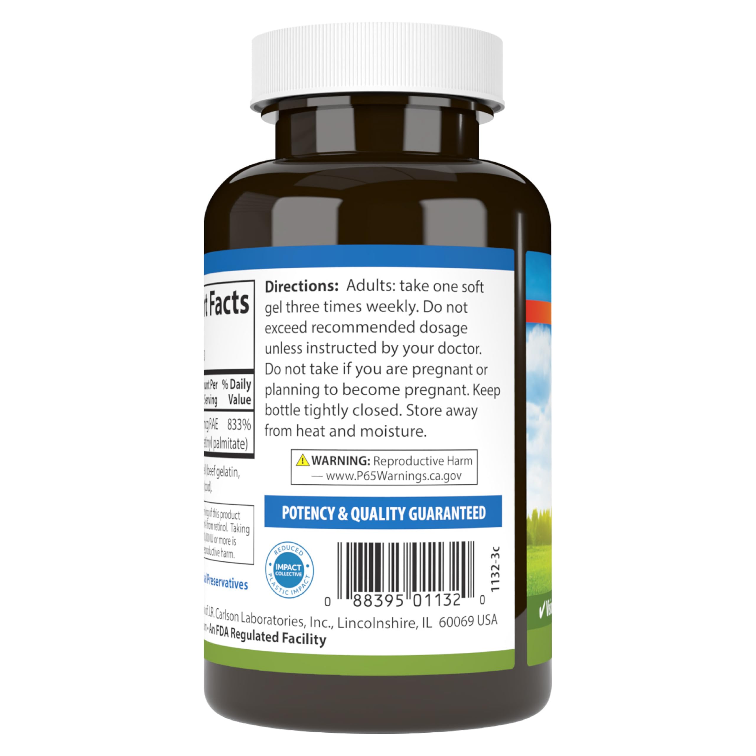 Carlson Vitamin A, 25000 IU (7500 mcg RAE), Vision Health, 250 Softgels