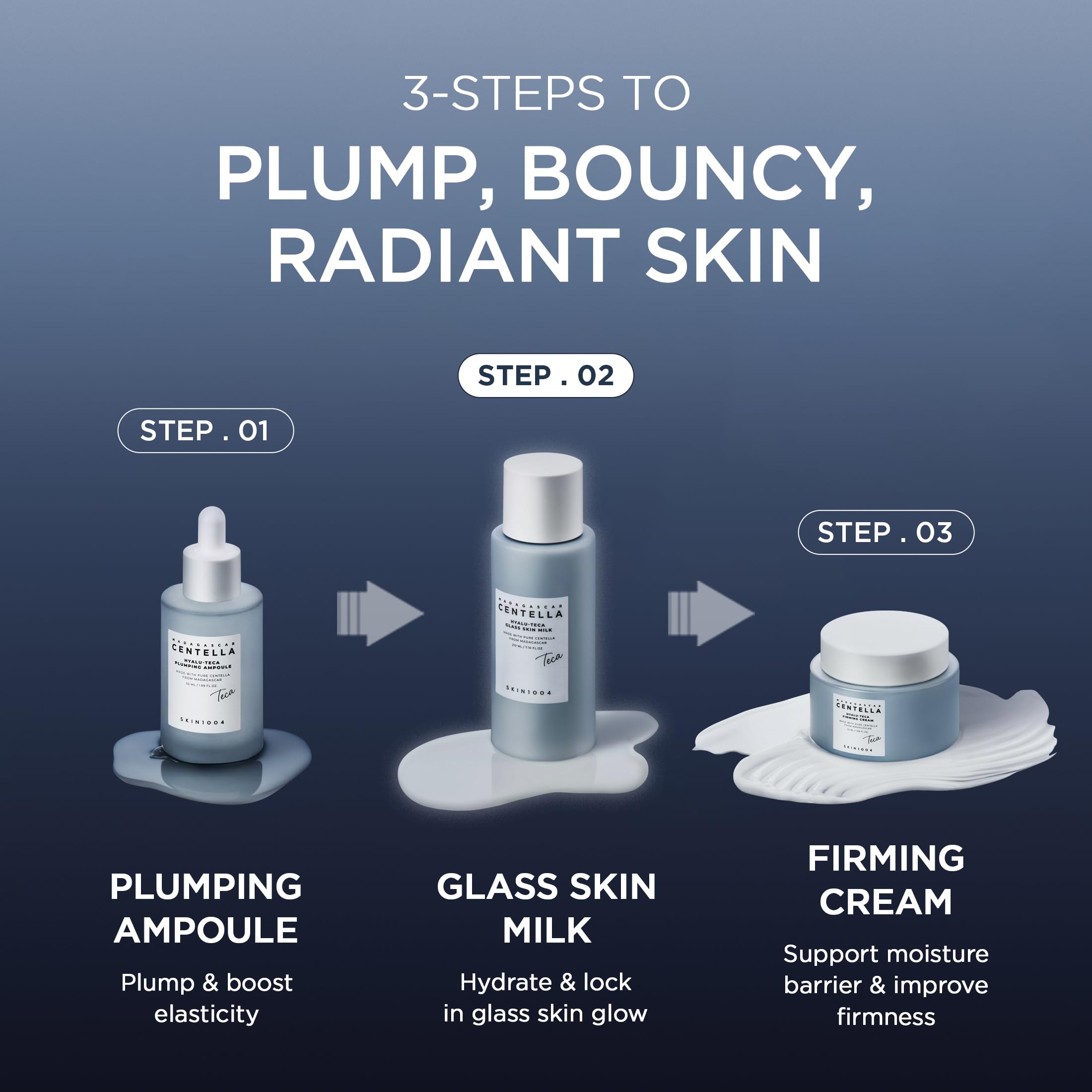 SKIN1004 Hyalu TECA Glass Skin Milk, Hydrating Face Moisturizer for a Dewy Glow, Milky Toner with Hyaluronic Acid for Deep Moisture, Peptides for Elasticity, Korean Skin Care, 7.10 fl.oz / 210ml
