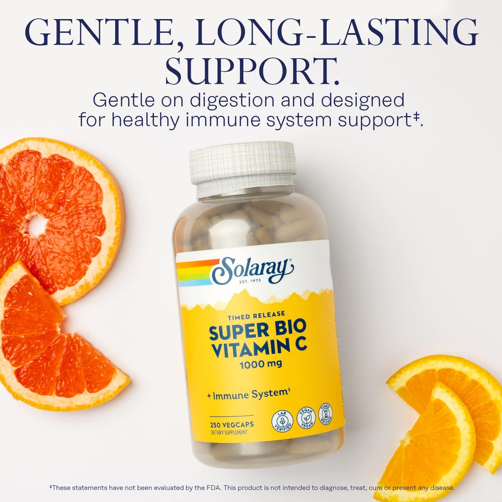 SOLARAY Super Bio Buffered Vitamin C 1000 mg Time Release, 250 VegCaps