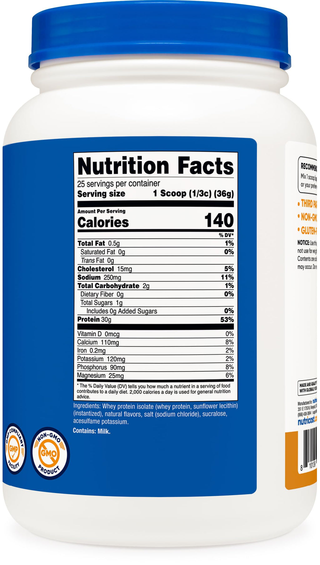 Nutricost Whey Protein Isolate (Salted Caramel) 2LBS