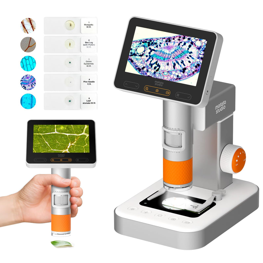 MatataStudio Microscope for Kids 8-12, MX2-AS Handheld Digital Miniscope