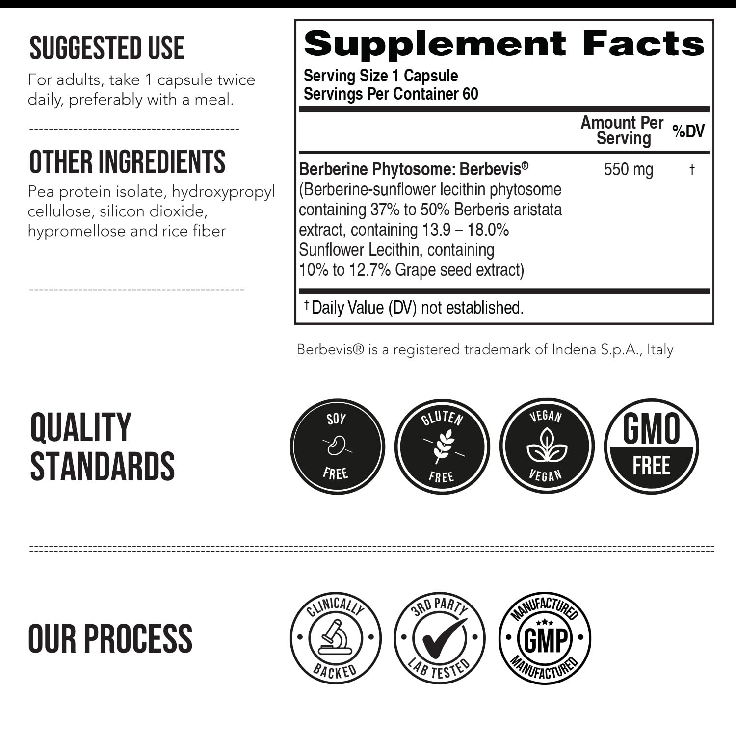 SoActive Berberine 550mg: 9.6X Higher Absorption, Clinically Studied, Optimized Phytosome | Supports Metabolism & AMPK Activation | Non-GMO, Soy-Free | Clinically Validated Dose | 60 Servings