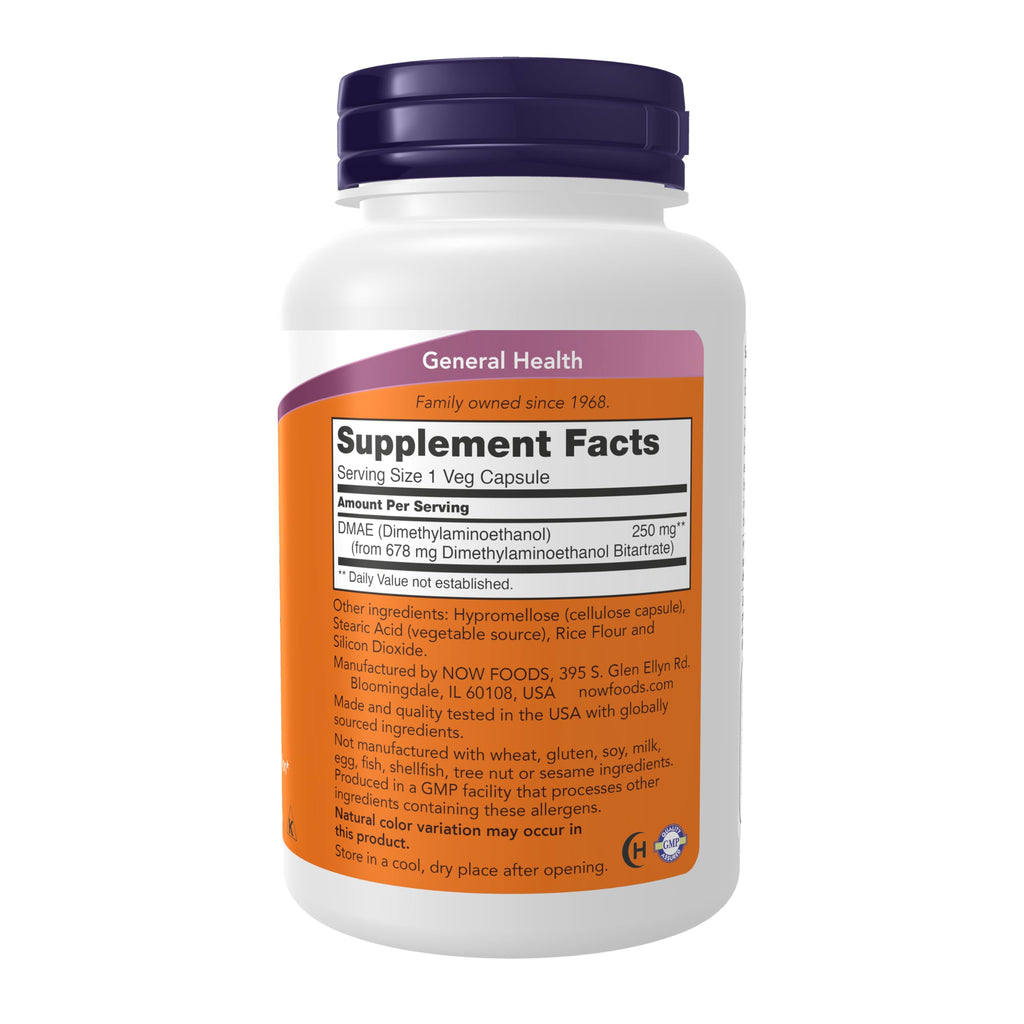 NOW Supplements, DMAE 250 mg, 100 Veg Caps