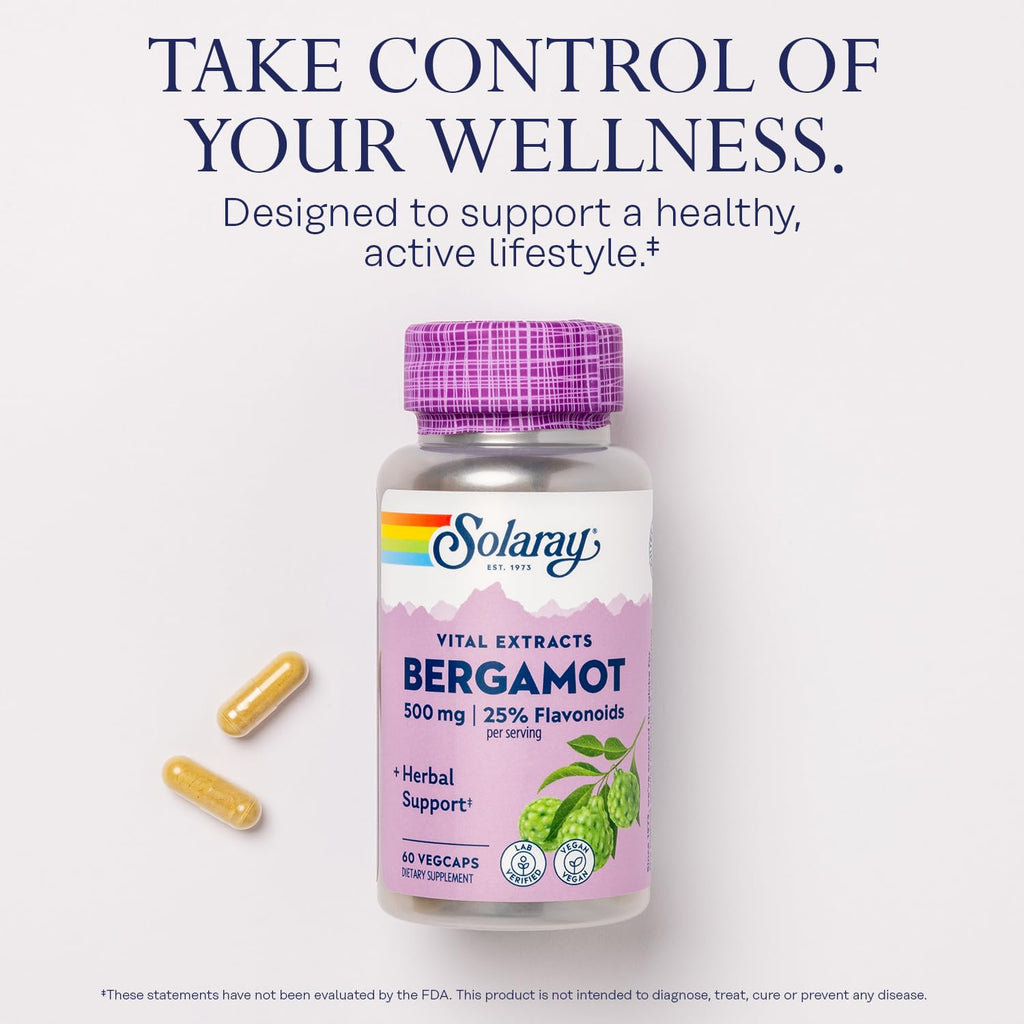 SOLARAY Bergamot 500 mg with Berberine HCl, 60 VegCaps