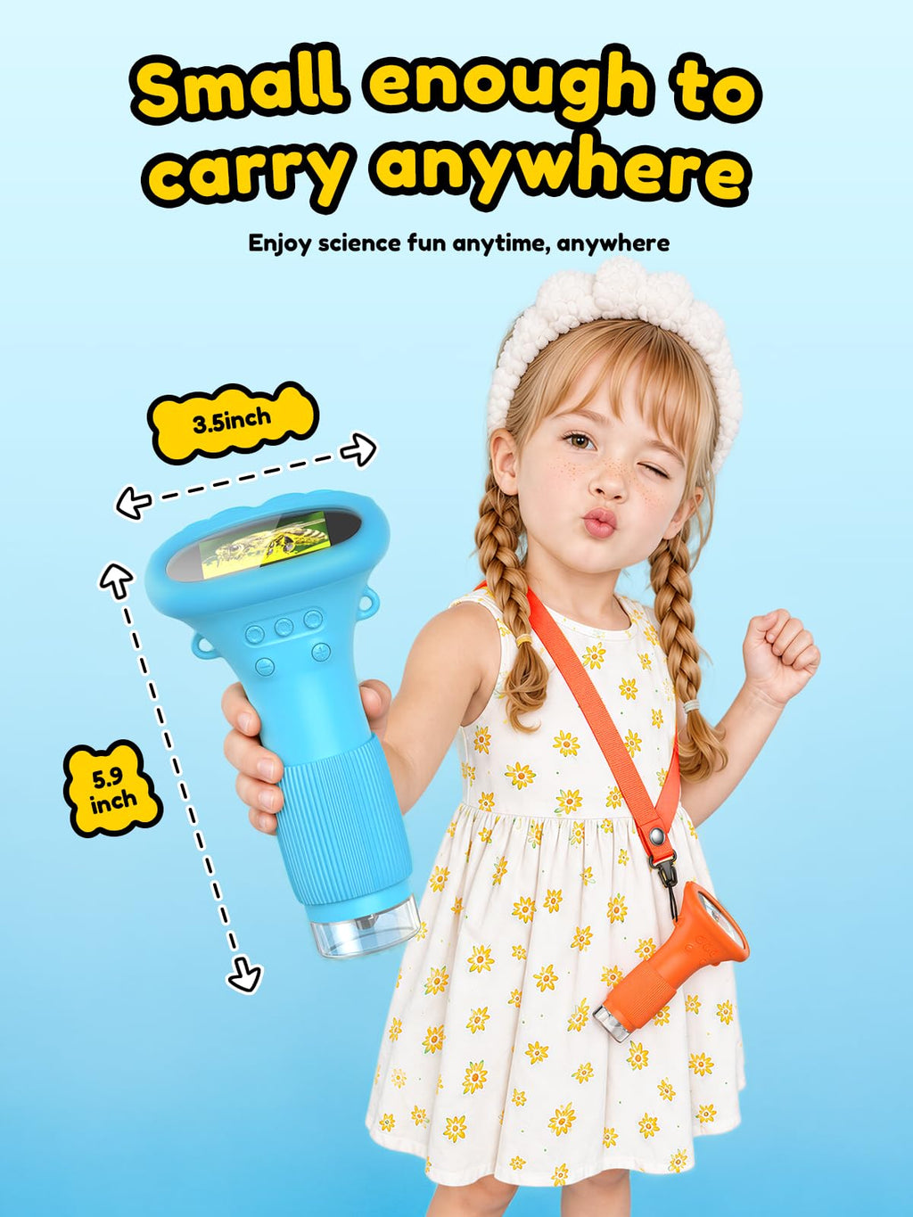 Acoath Microscope for Kids, 1000X Handheld Digital Miniscope with 2.0" Screen, Portable Pocket Microscope Education Toys Birthday Gifts for Age 3 4 5 6 7 8 9 10 Girls Boys