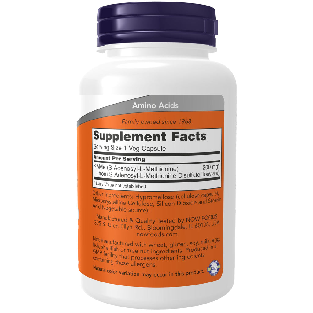 NOW Supplements, SAMe 200 mg, 120 Veg Caps