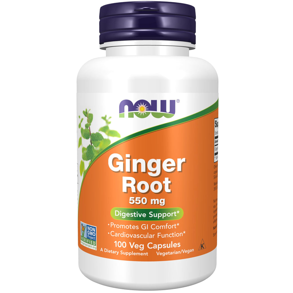 NOW Supplements, Ginger Root 550 mg, 100 Veg Caps