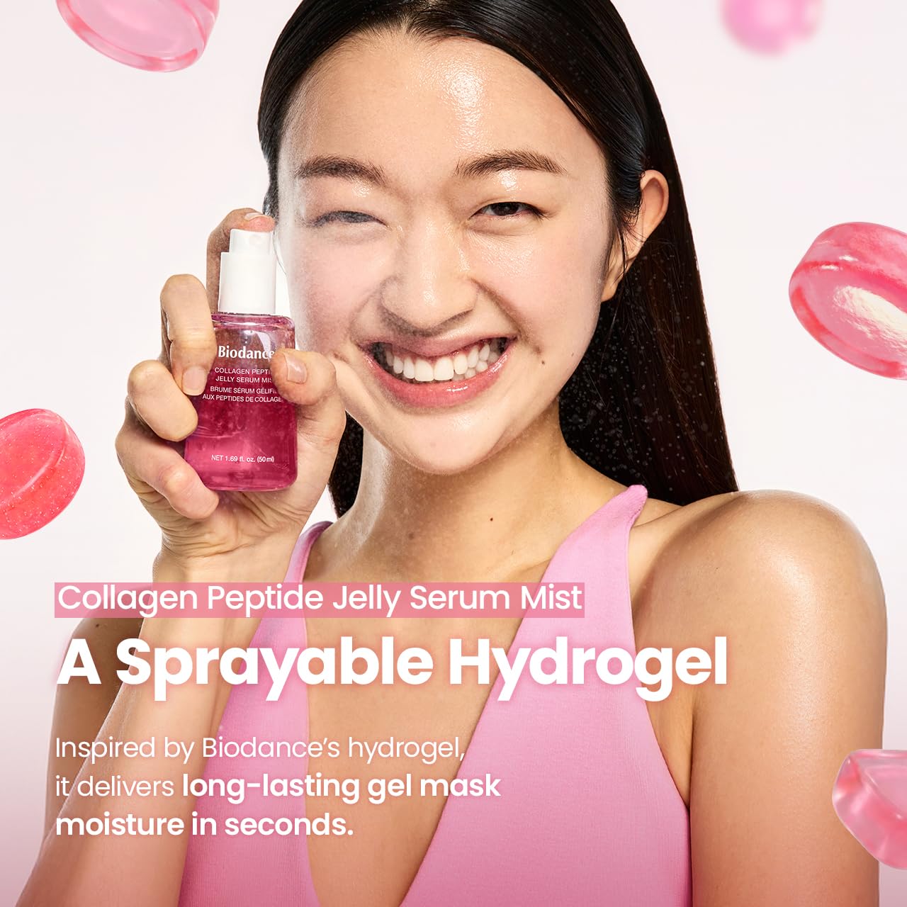 BIODANCE 24/7 Collagen Glow Set: Collagen Peptide Jelly Serum Mist (1.69 fl.oz) & Bio-Collagen Real Deep Mask (4 Sheets), Sprayable Hydrogel & Overnight Hydrating Face Mask for Firming & Plumping