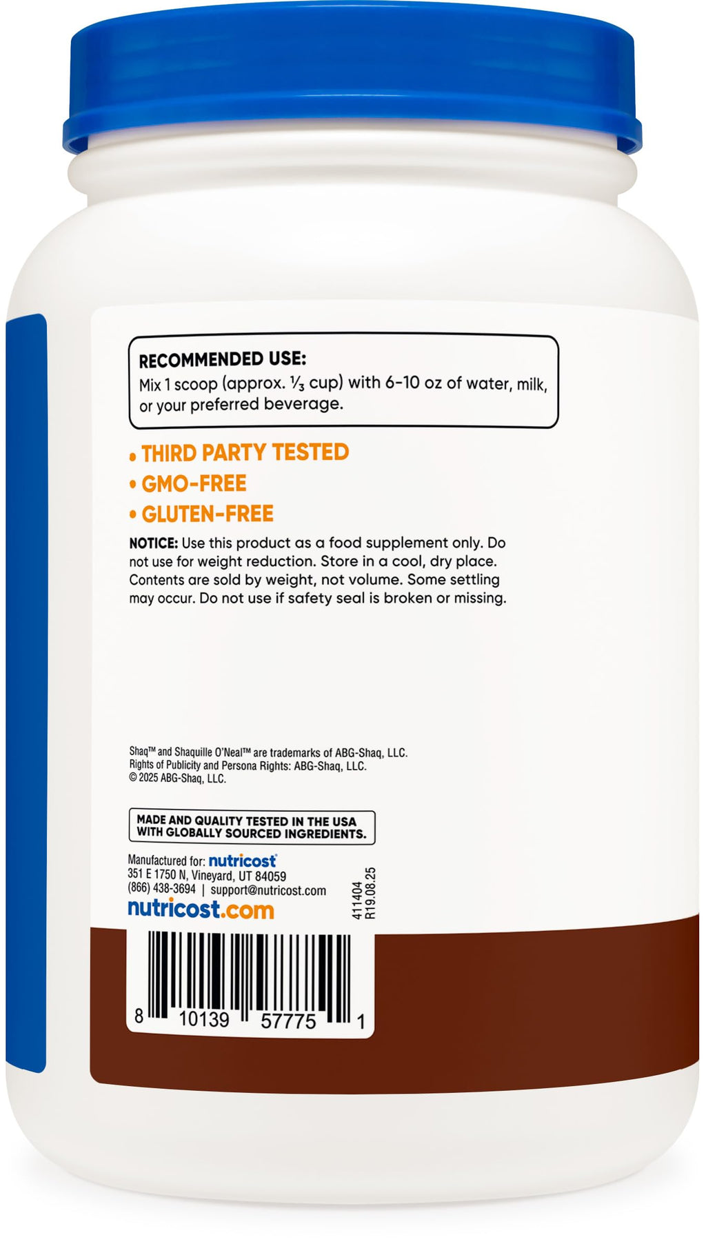 Nutricost Whey Protein Concentrate Powder (Shaq's Double Double Chocolate) 2LBS - 25g Protein, GMO-Free, Gluten-Free