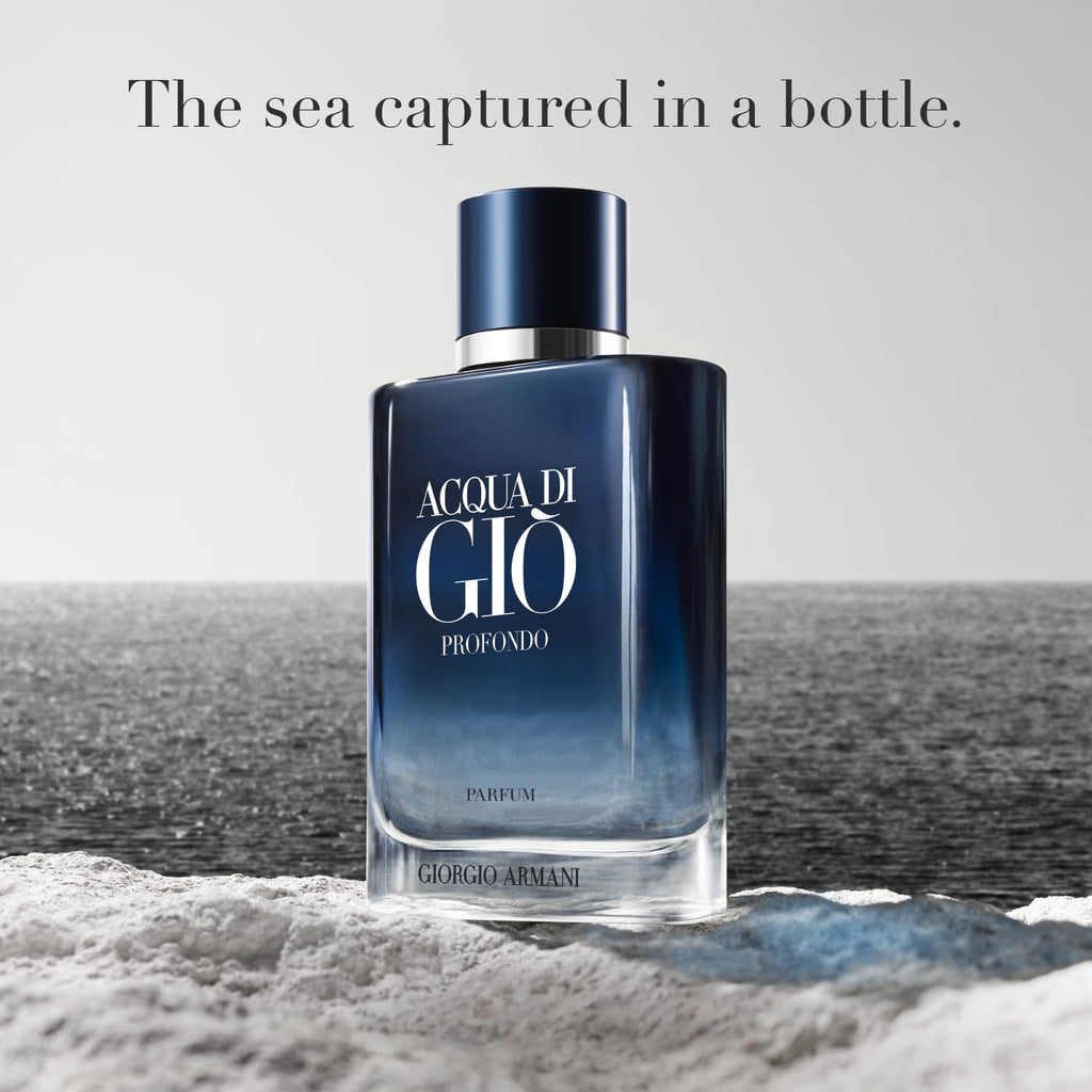 Armani Beauty – Acqua di Giò Profondo – Parfum – Cologne for Men – Fougère Aromatic & Ambery Men’s Fragrance – Bergamot, Everlasting essence, Cistus & Patchouli Notes - 1.0 Fl Oz