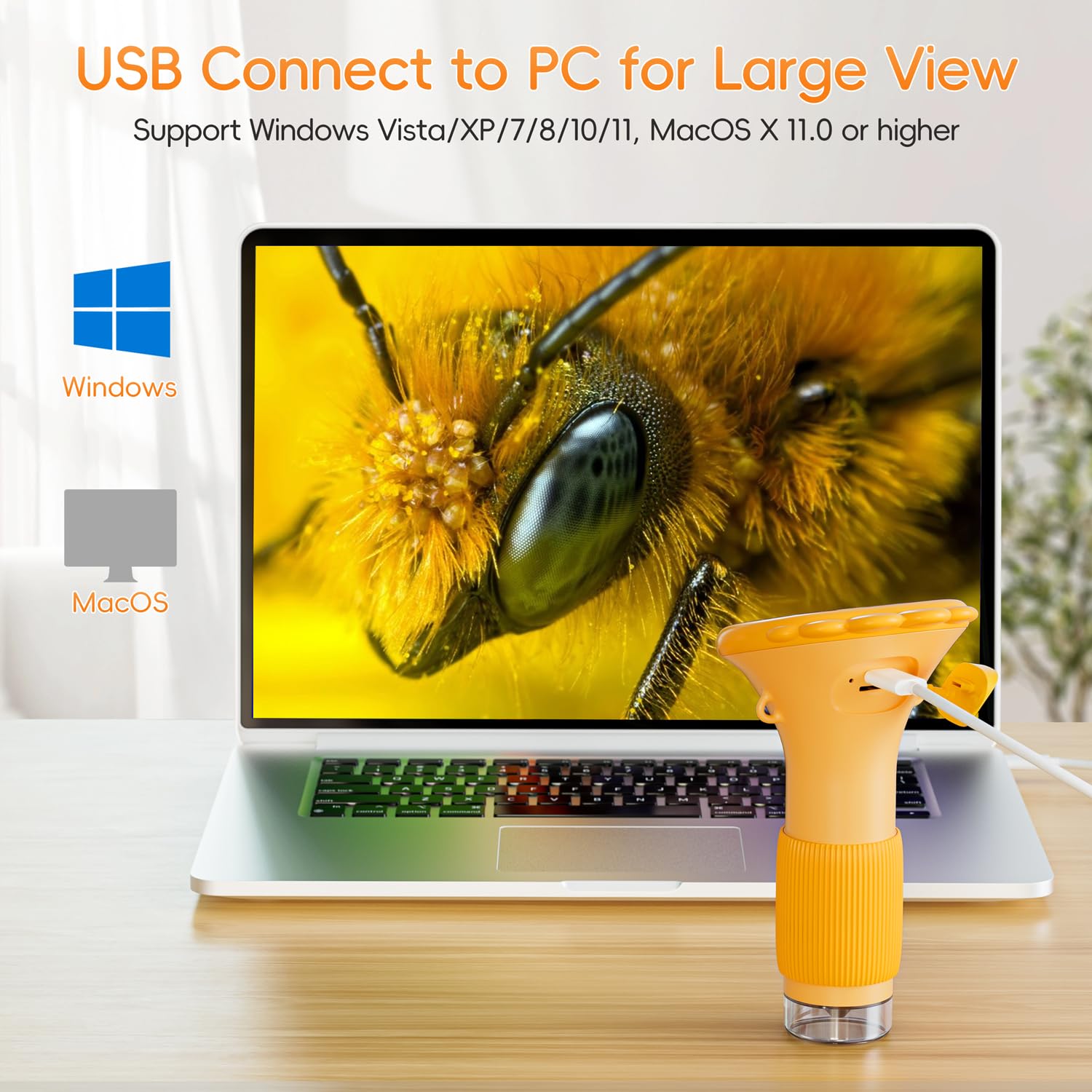 Microscope for Kids, SKYBASIC 2" IPS Screen 1000X Handheld Digital Microscopes HD Pocket Portable Mini USB Microscope Camera, PC Compatible, Science Edu Fun Birthday Gifts Toys for Children Students
