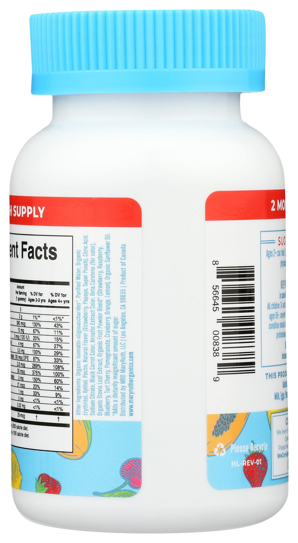 MARYRUTH'S Kids Multivitamin Gummies, Sugar Free, 2 Month Supply, Ages 4+