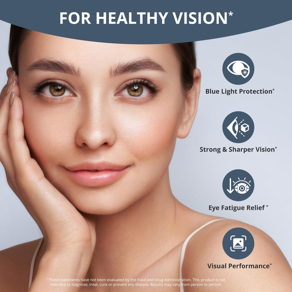 NuBest AREDS 2 Eye Vitamins with Beta Carotene Carrot Powder, 20mg Lutein, 4mg Zeaxanthin, Bilberry, Grape Seed, BioPerine, B-Complex, Multivitamin for Eye Health | 1 Month Supply