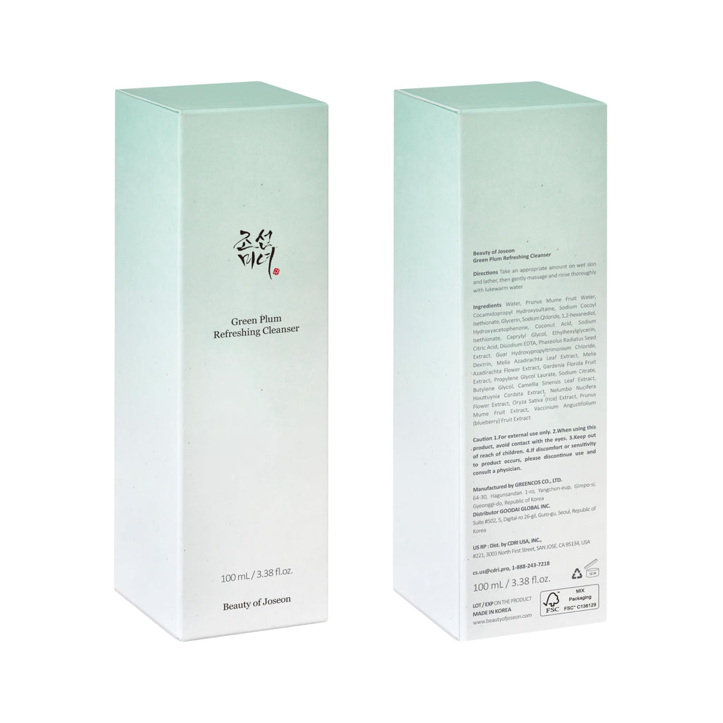 Beauty of Joseon Dynasty Cream Hydrating Face Moisturizer (100ml, 3.38 fl.oz.) with Green Plum Refreshing Cleanser (100ml, 3.38 fl.oz.), Korean Skincare