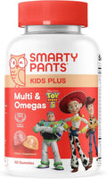 SmartyPants and Disney-Pixar’s Toy Story 5 Kids Multivitamin Gummies, Omega 3 DHA EPA, Vitamin D, C, B12, E, Zinc and Iodine, Clean Label, Gluten Free, Mixed Fruit Flavors, 30 Day Supply, 60 Gummies