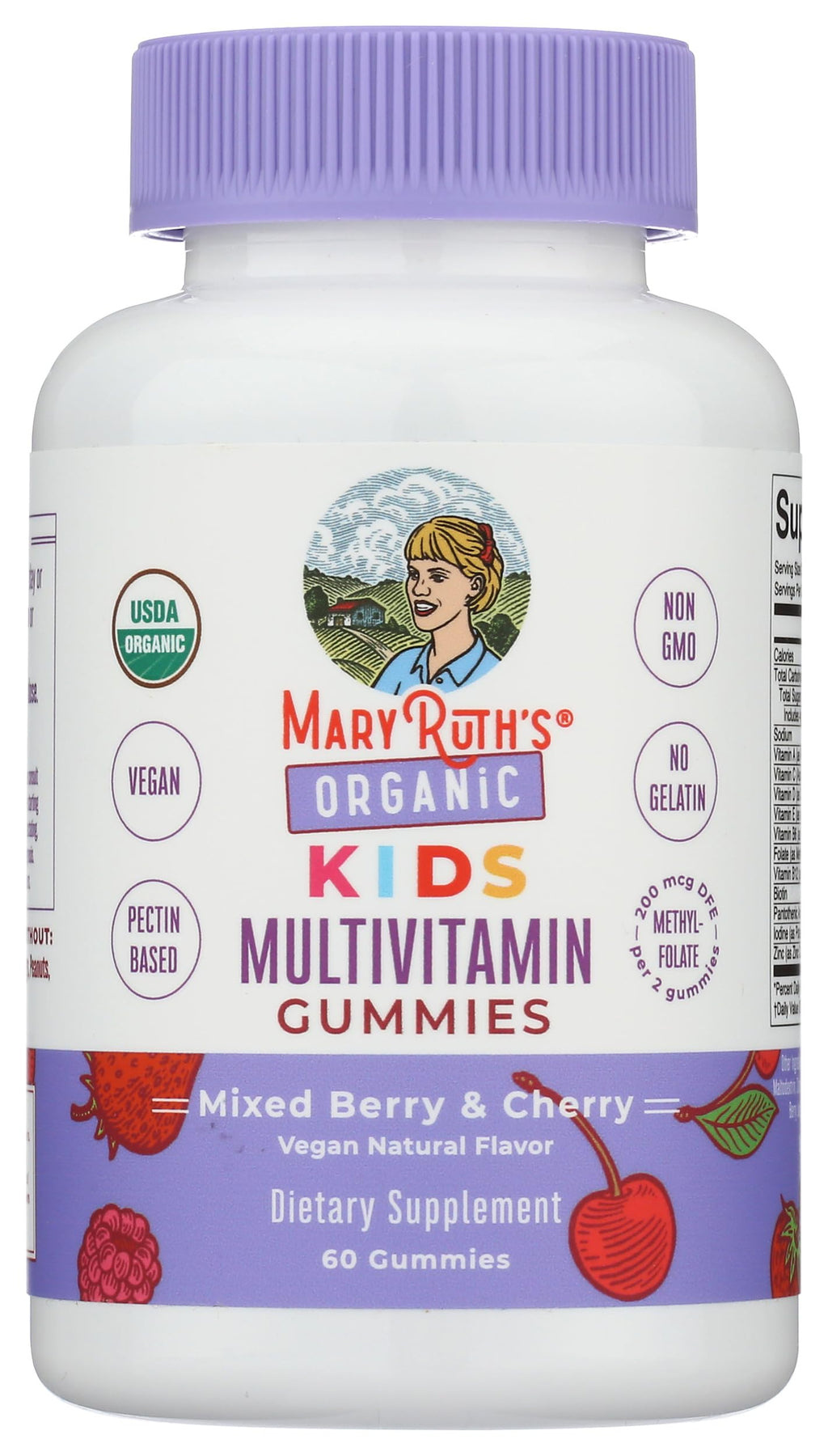 MARYRUTH'S USDA Organic Multivitamin Gummies, Ages 4+, Kids Vitamins, 60ct