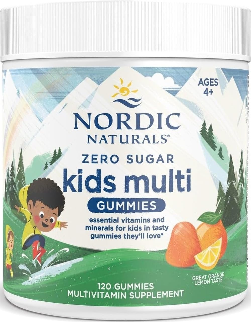 Nordic Naturals Zero Sugar Kids Multi Gummies, Ages 4+ - 120 Count
