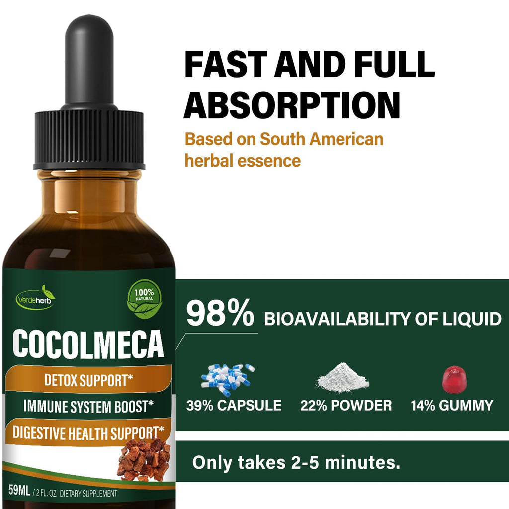 Verdeherb Cocolmeca Bark Liquid Drops, Nature Herbal Extract Supplement