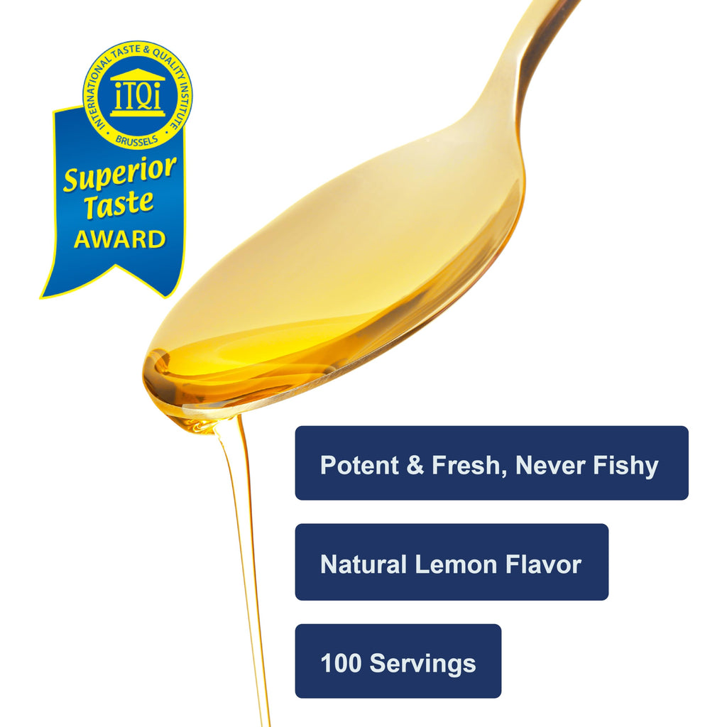 Carlson - Cod Liver Oil 1100 mg Omega-3s Plus Vitamins A & D3, Wild Caught Norwegian Arctic, Sustainably Sourced Nordic Fish Oil Liquid, Lemon, 500 mL (16.9 Fl Oz)