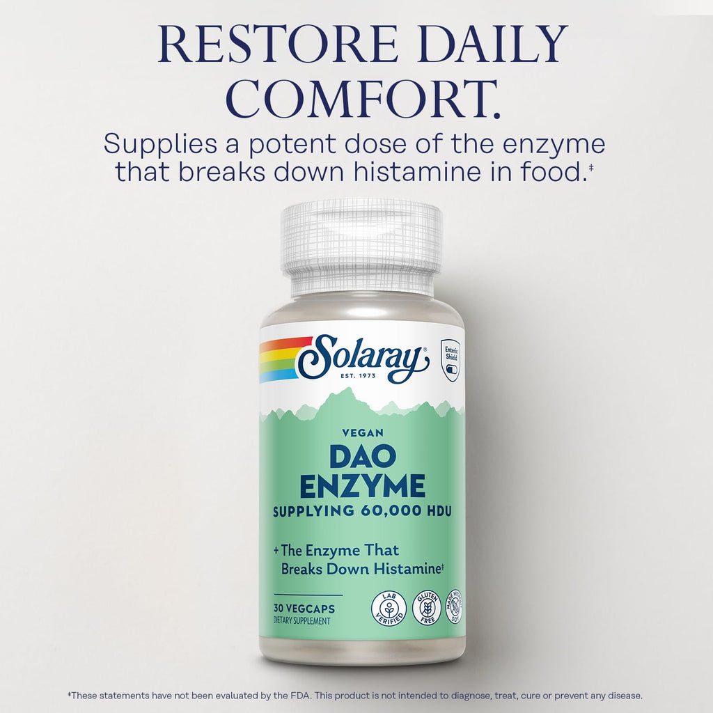 SOLARAY DAO Enzyme 60000 HDU, 30 VegCaps