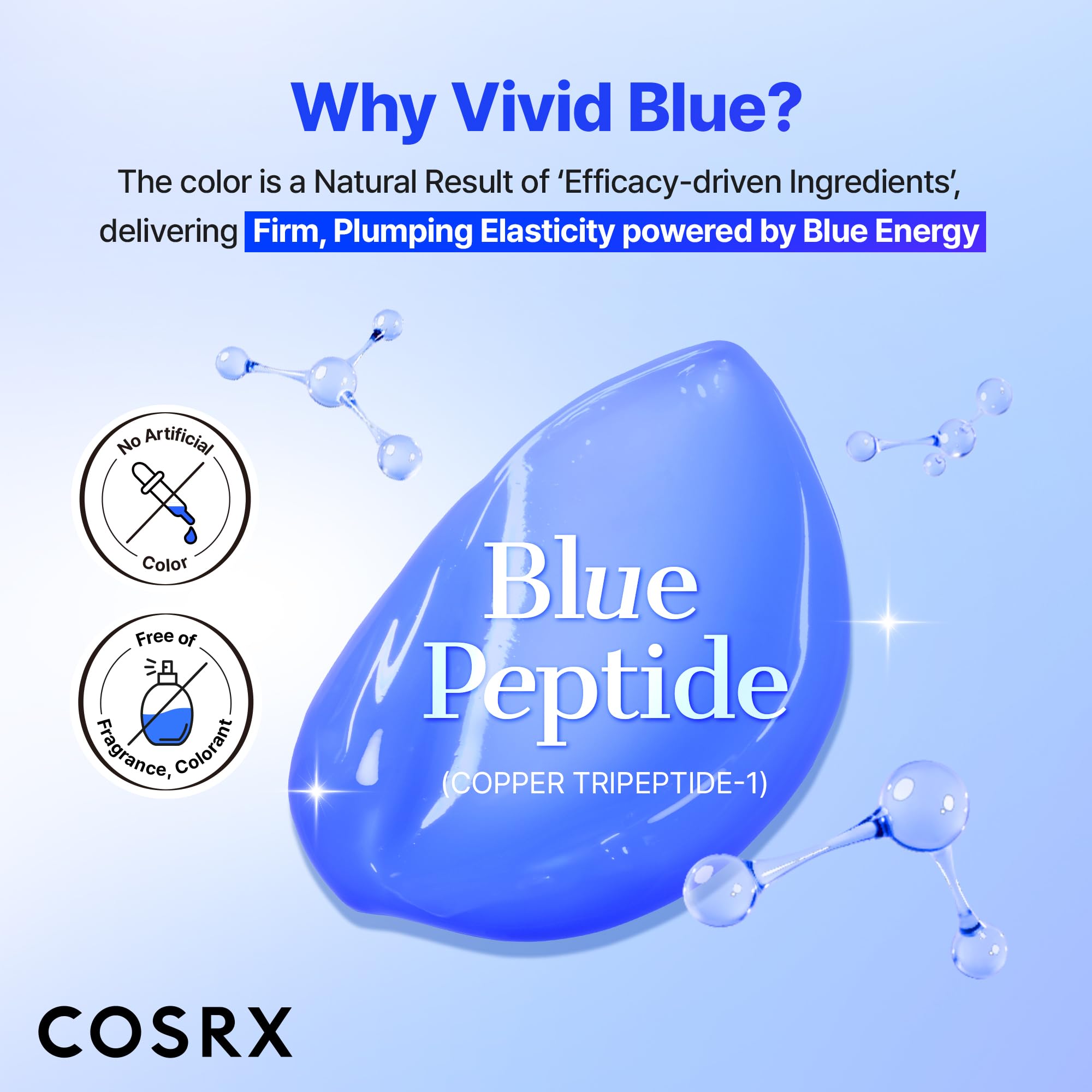 COSRX The Blue Copper Peptide Bakuchiol Cream, Korean Anti-Aging, 1.76 oz