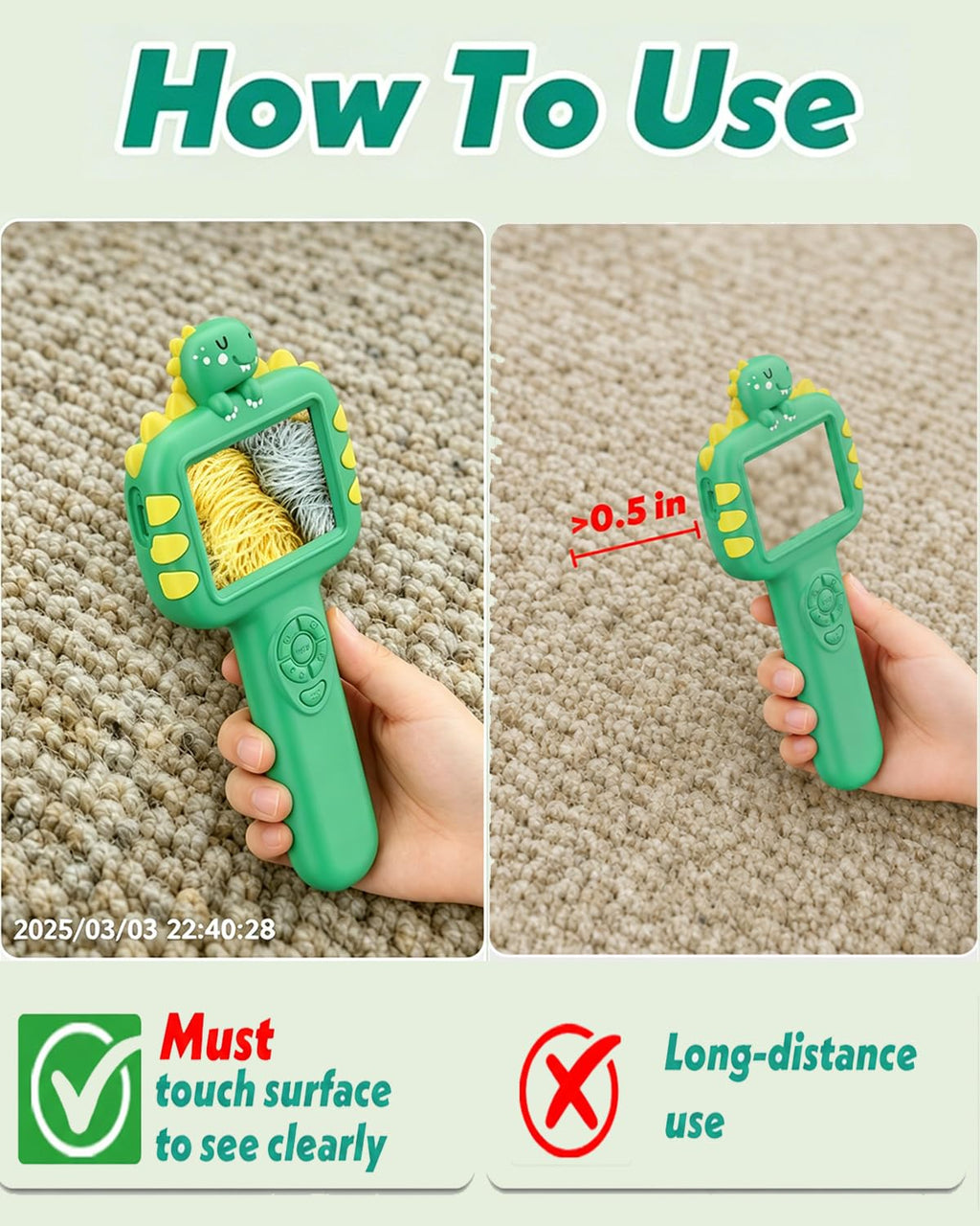Trigowalt Outdoor Portable Kids Microscope: Handheld Microscope Auto Focus