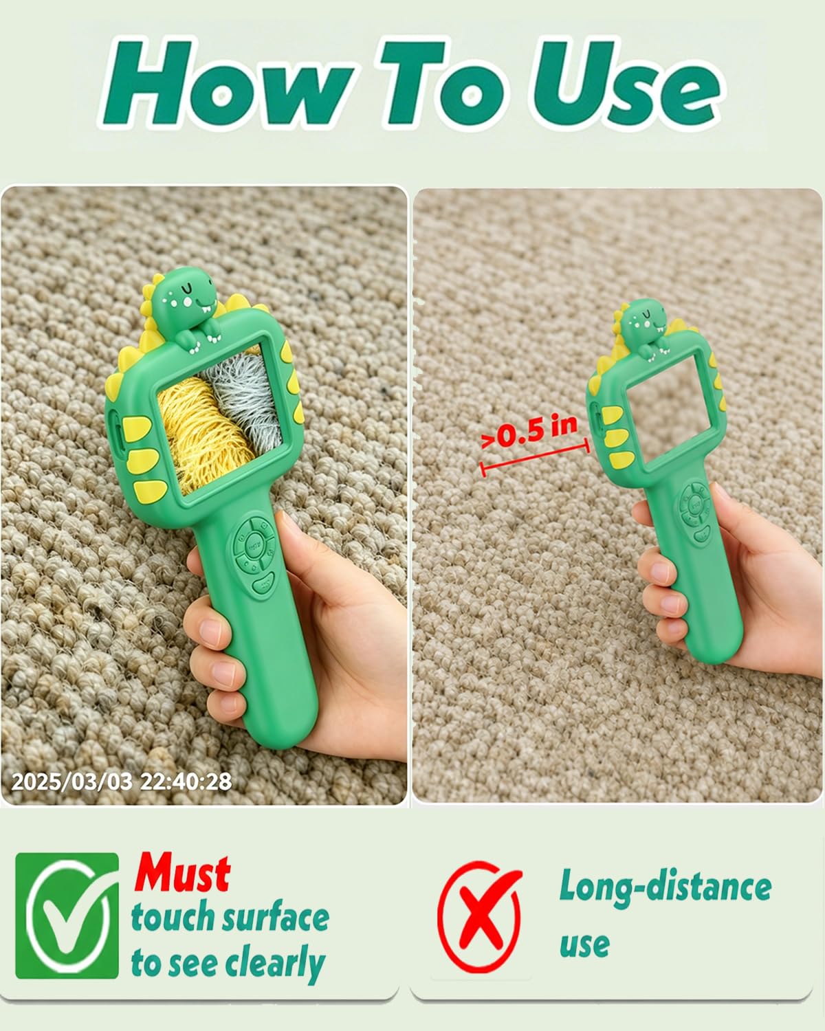 Trigowalt Outdoor Portable Kids Microscope: Handheld Microscope Auto Focus