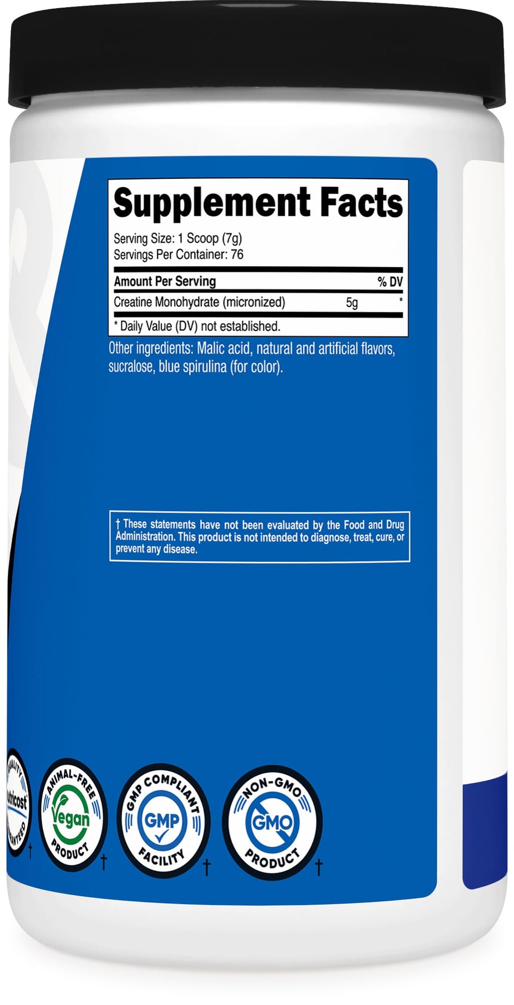 Nutricost Creatine Monohydrate Powder (Blue Raspberry), 500 Grams (1.1 LBS) (Pack of 2)