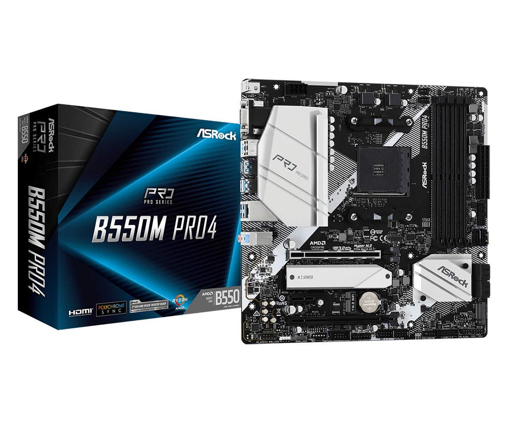 ASRock B550M PRO4 Supports 3rd Gen AMD AM4 Ryzen™ / Future AMD Ryzen™ Processors Motherboard