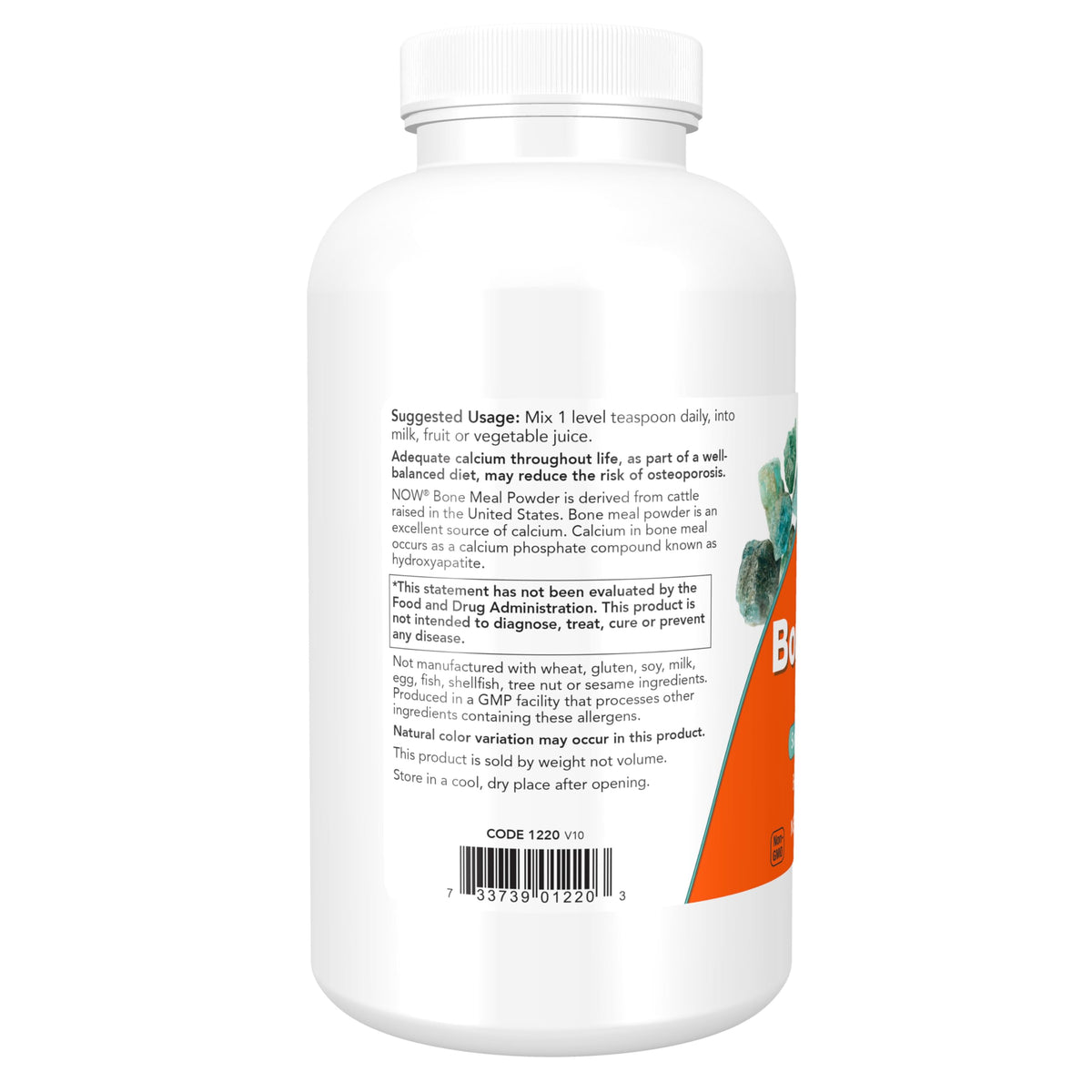 NOW Supplements, Bone Meal Powder, Calcium Carbonate & Magnesium, 1 lb