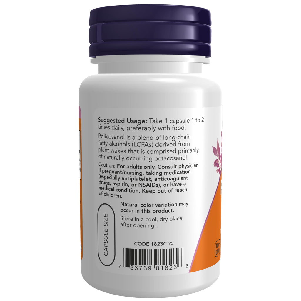 NOW Supplements, Policosanol 10 mg, Blend of LCFAs, 90 Veg Caps