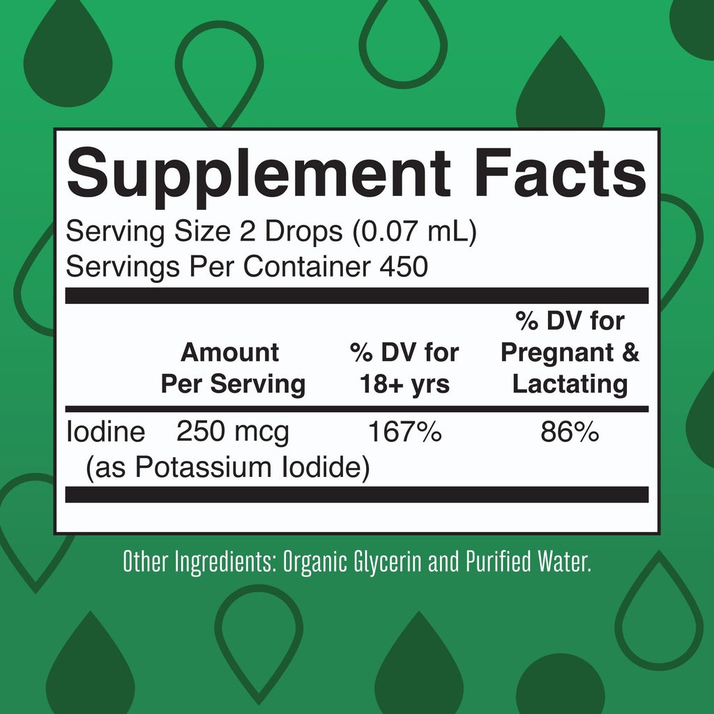 MaryRuth’s USDA Organic Iodine Liquid Drops for Adults, Unflavored, 1 oz