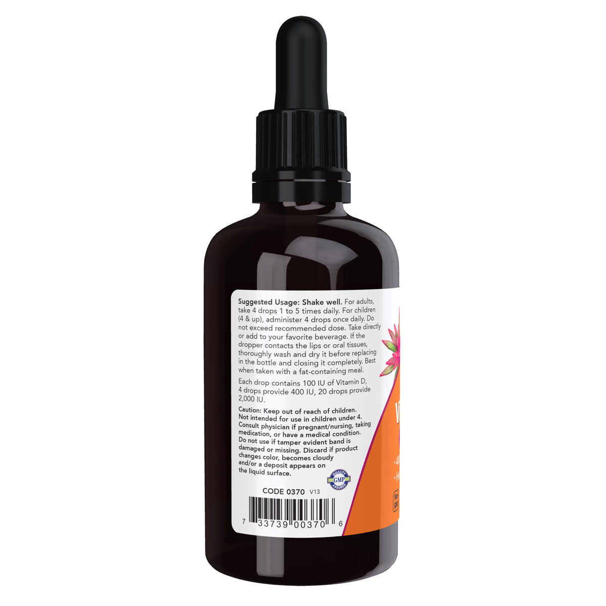 NOW Foods Supplements, Liquid Vitamin D-3, Strong Bones, 2-Ounce