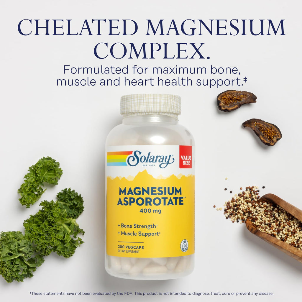 Solaray Magnesium Asporotate 400 mg, 200 VegCaps
