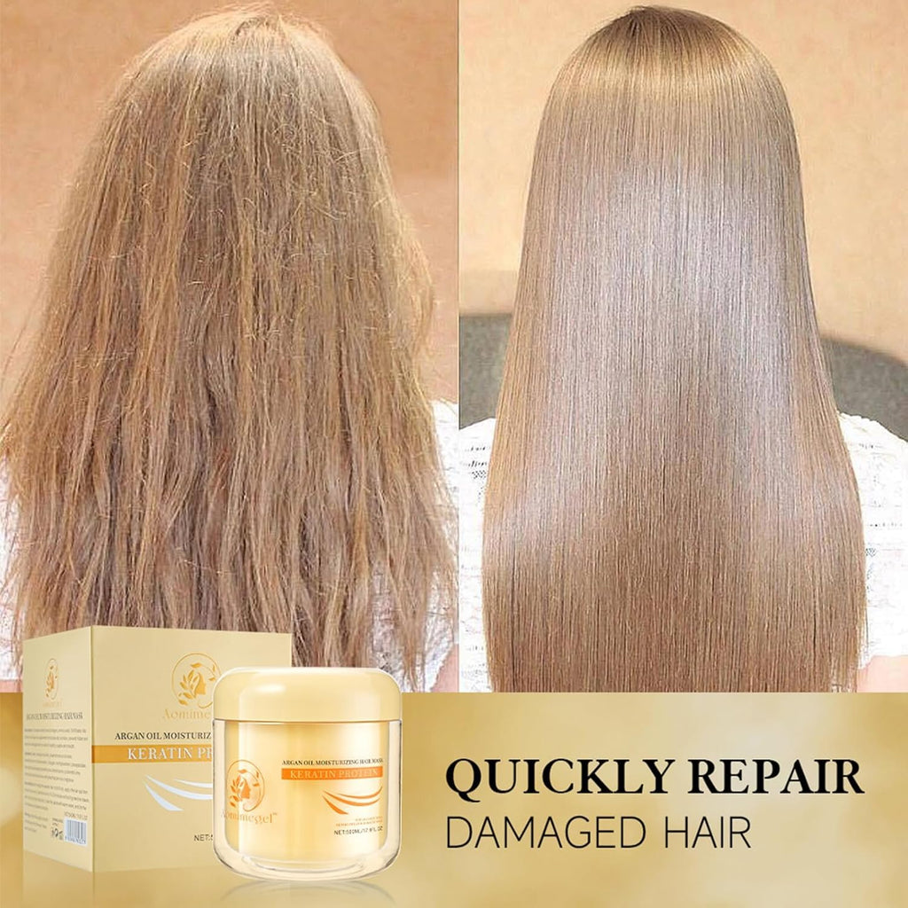 Aomimegel Collagen Repair Hair Mask for Dry Damaged Hair, 16.9 oz