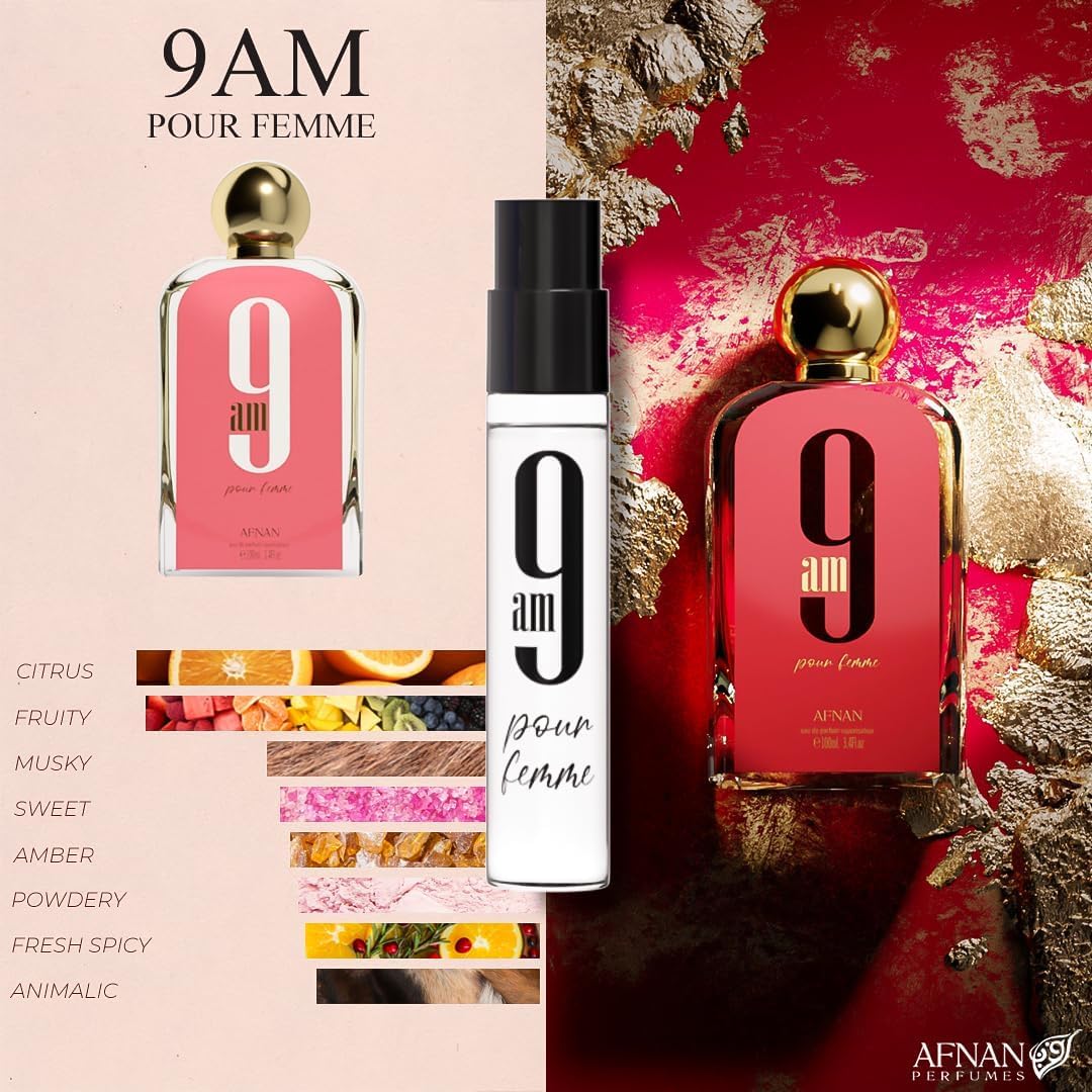 Afnan 9 Series Discovery Kit, 5-Piece Miniature Perfume Set - 2ml x 5 Vials