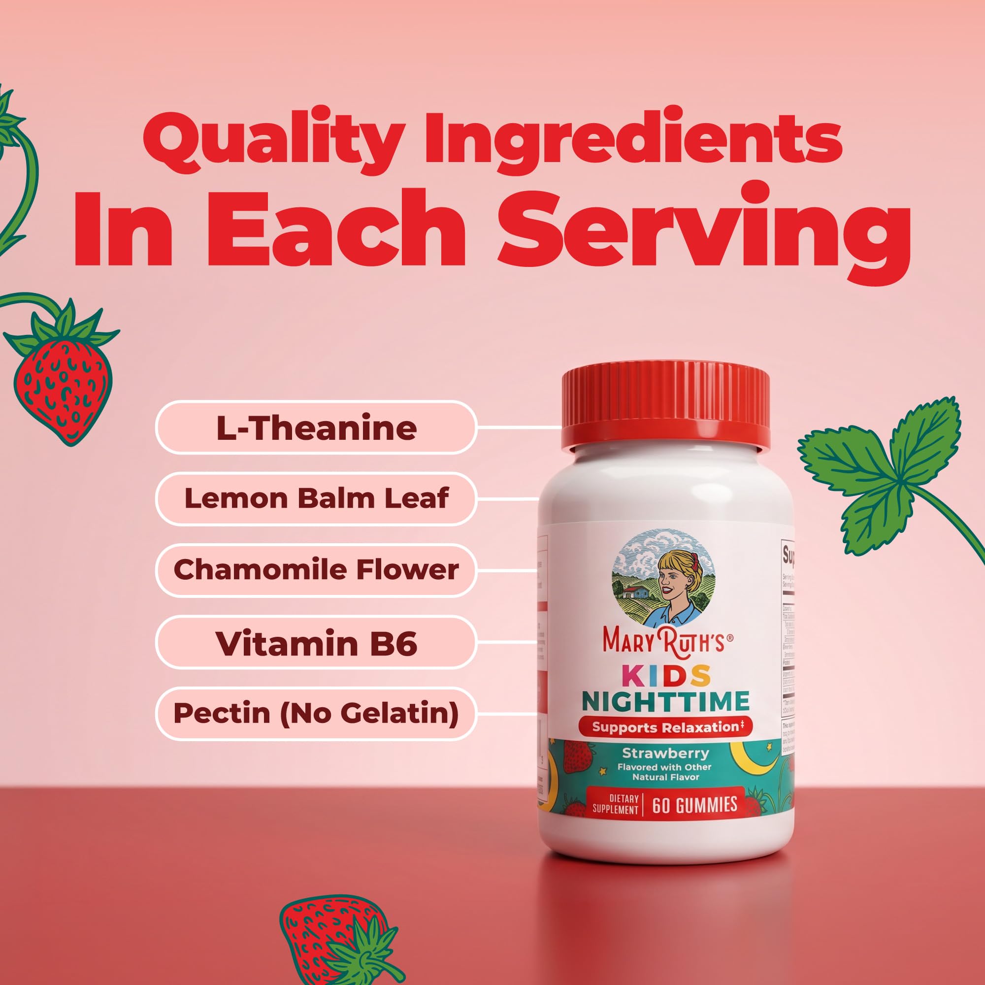 MARYRUTH'S Kids Nighttime Gummies for Ages 4+, No Melatonin, Sugar Free