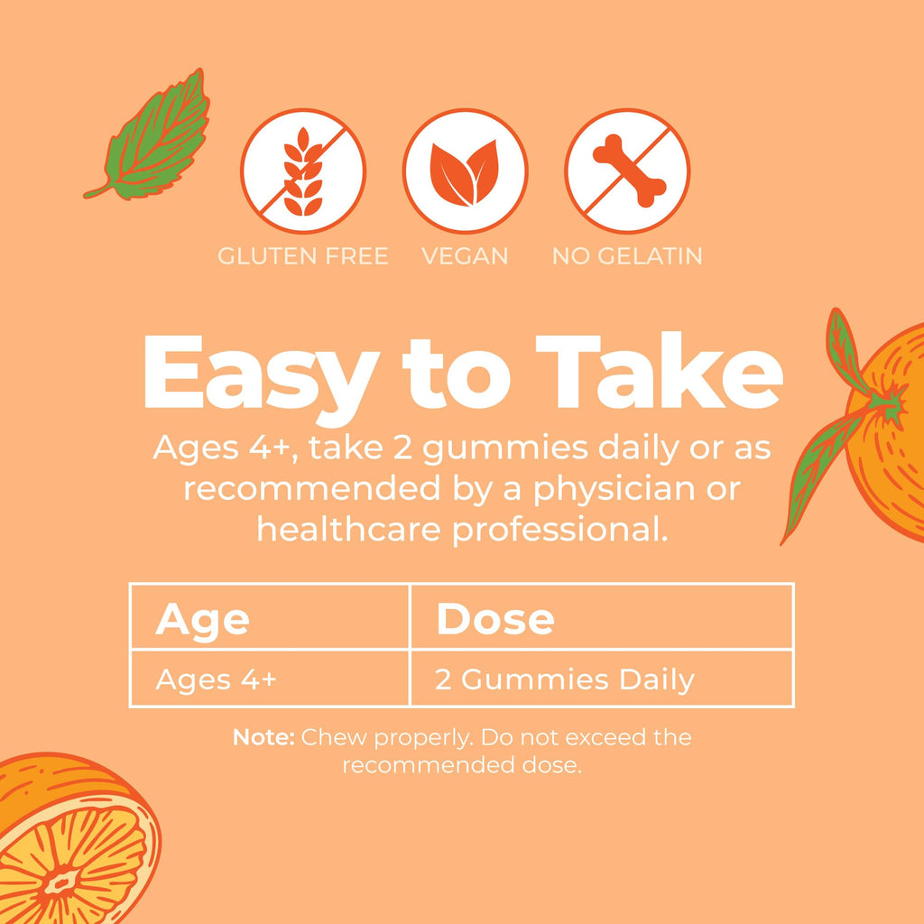 MARYRUTH'S Kids Vitamin C Gummies, 60 Servings, Immune Support Supplement