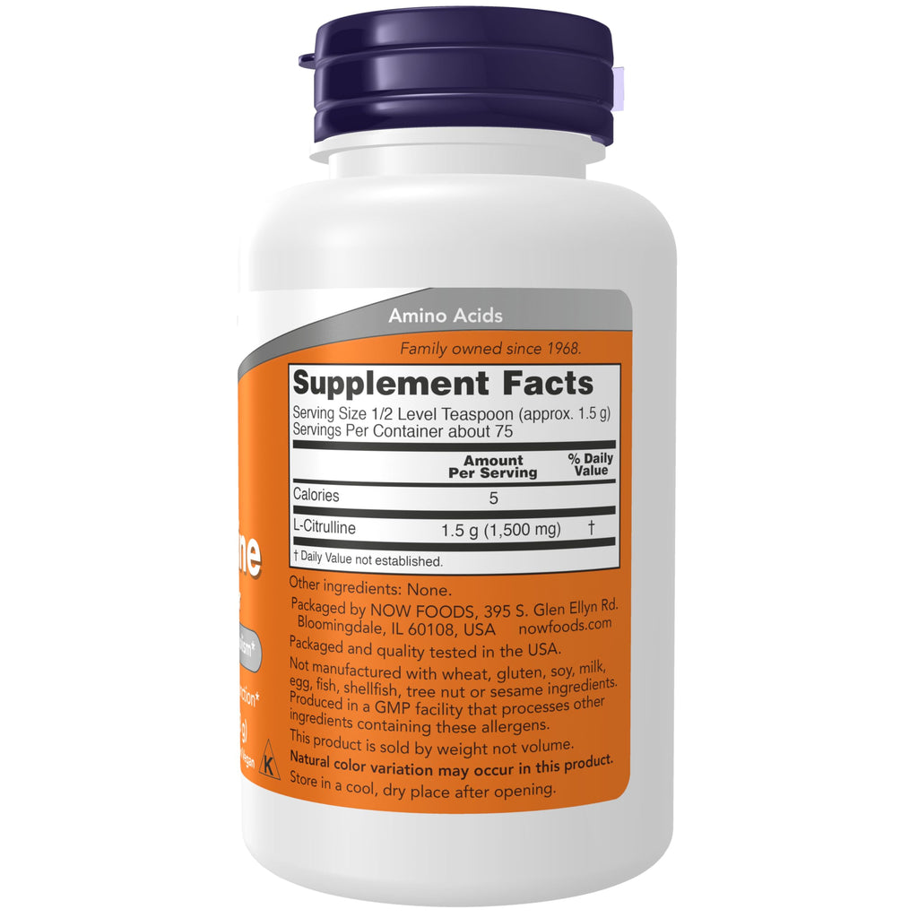 NOW Supplements, L-Citrulline Pure Powder, 4-oz