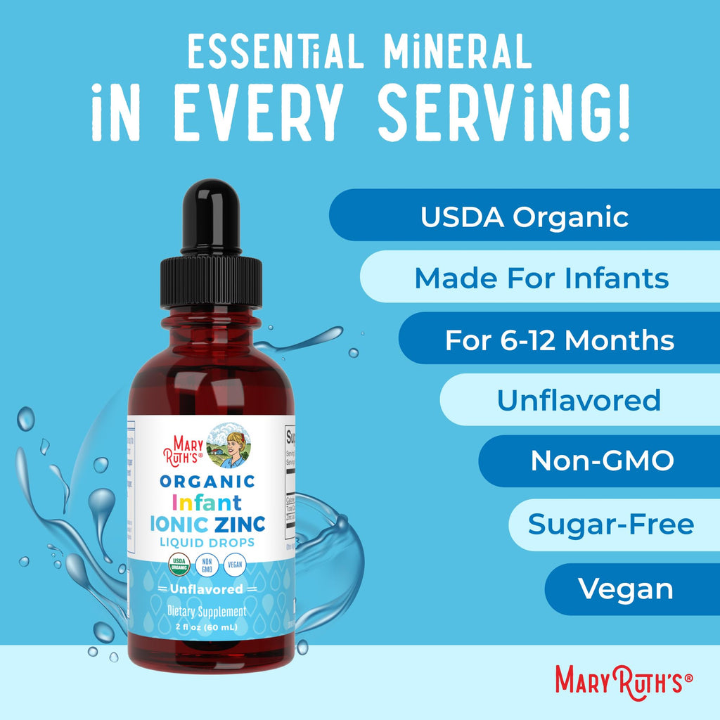 MaryRuth's USDA Organic Liquid Zinc Drops for Infants 6-12 Months, 2oz