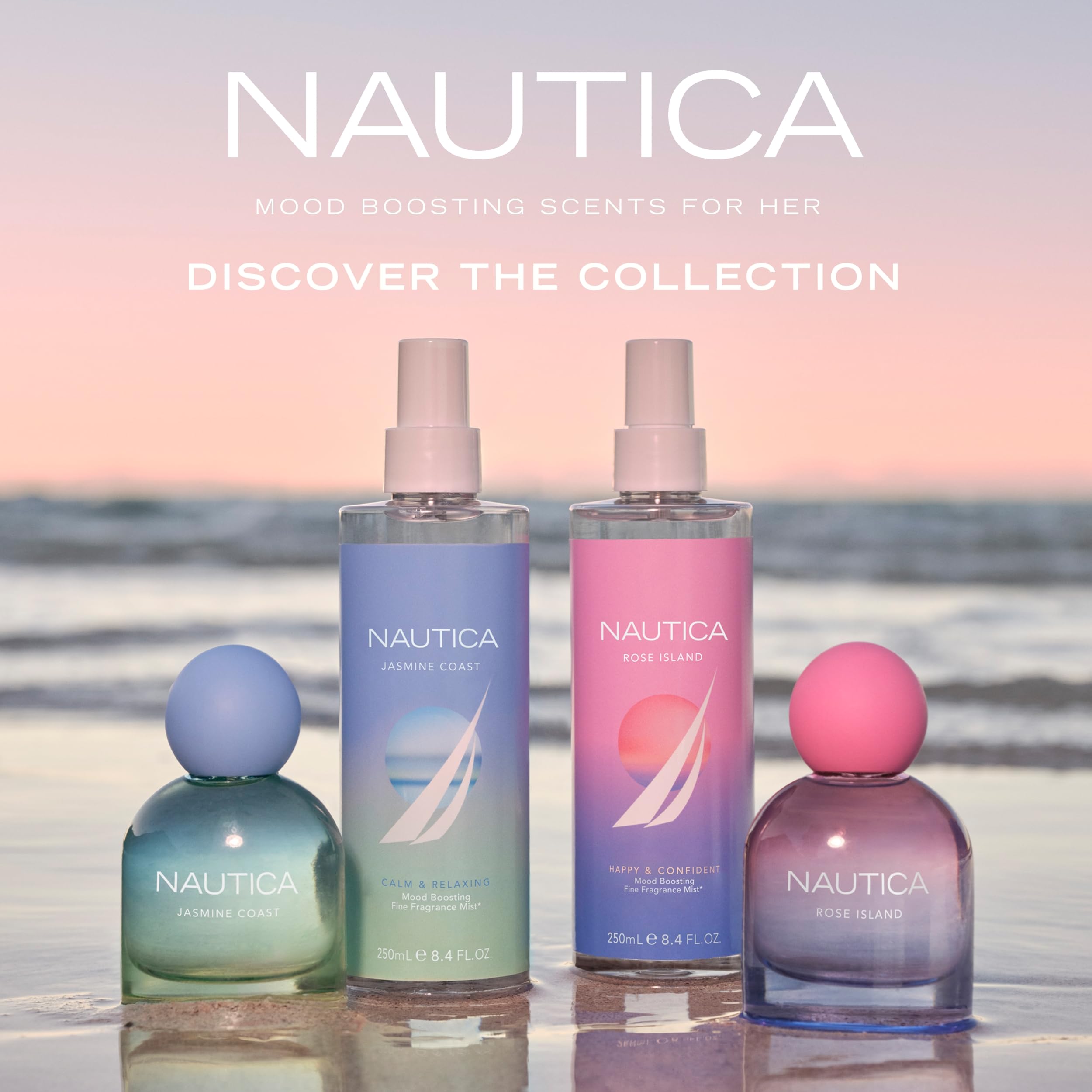Nautica for Her Jasmine Coast Body Mist, 8.4 Fl Oz (Pack of 1), Notes of Pear, Jasmine, and Musk, Women's Fragrance, Long Lasting, Mood-Boosting Fragrance, Vegan Formula