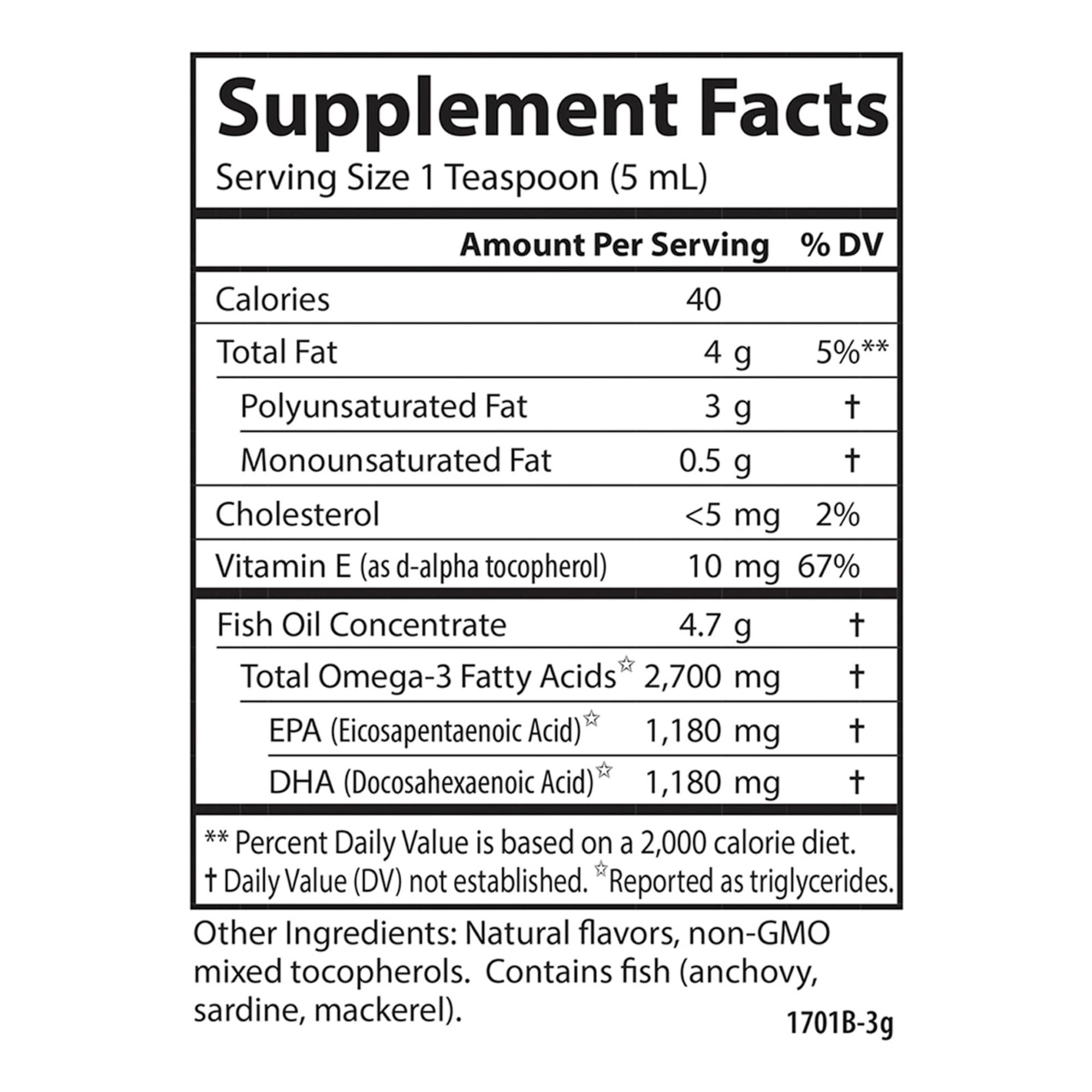 Carlson Med Omega, 2700 mg, Omega-3s, Wild Caught, 100 mL (3.3 Fl Oz)