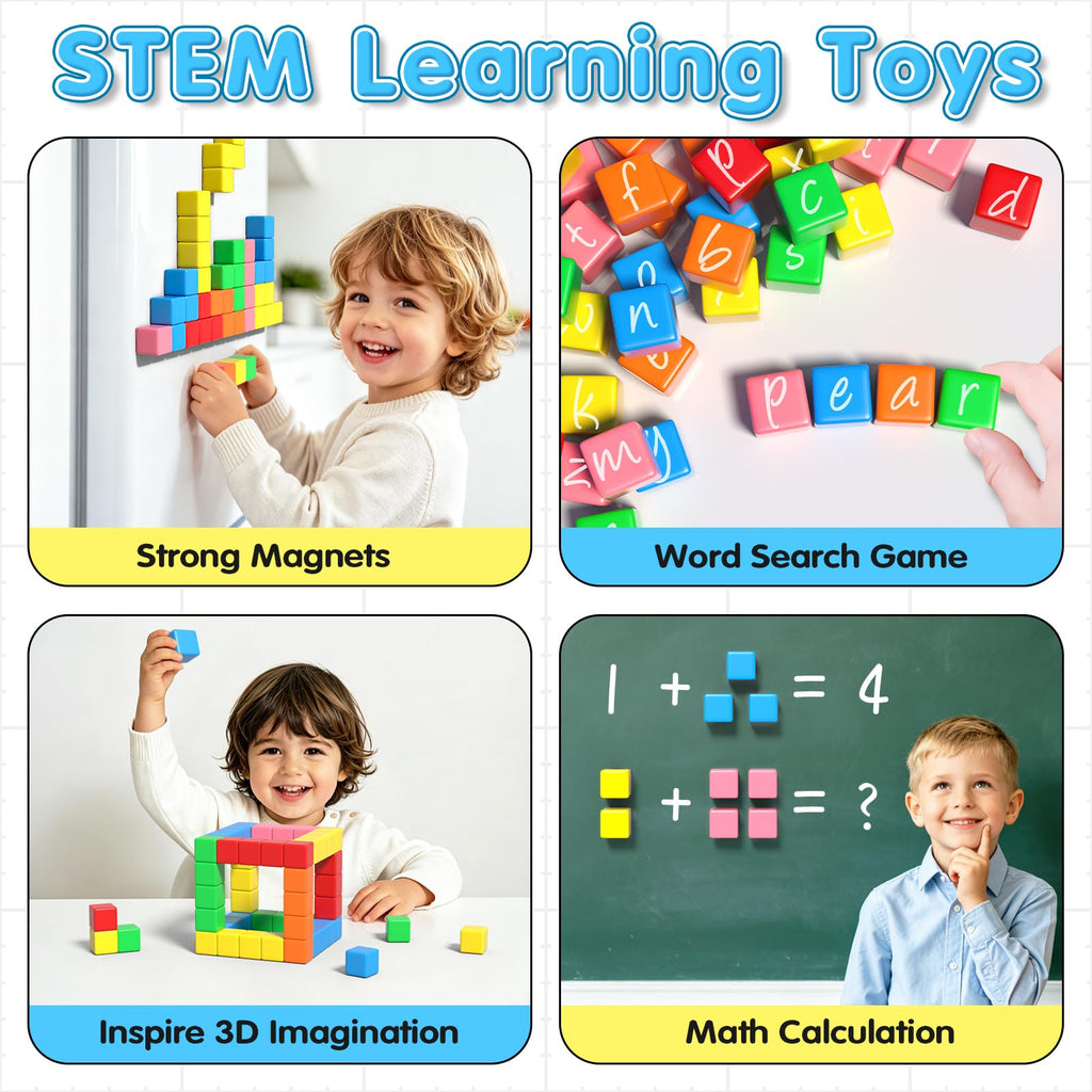 Apluses 42PCS Magnetic Blocks, Gifts for 3 4 5 6 Year Old, Magnet Building Blocks for Kids, Girls & Boys, Sensory - Montessori - Autism - Magnetic Toys for Kids Ages 3-5 4-8