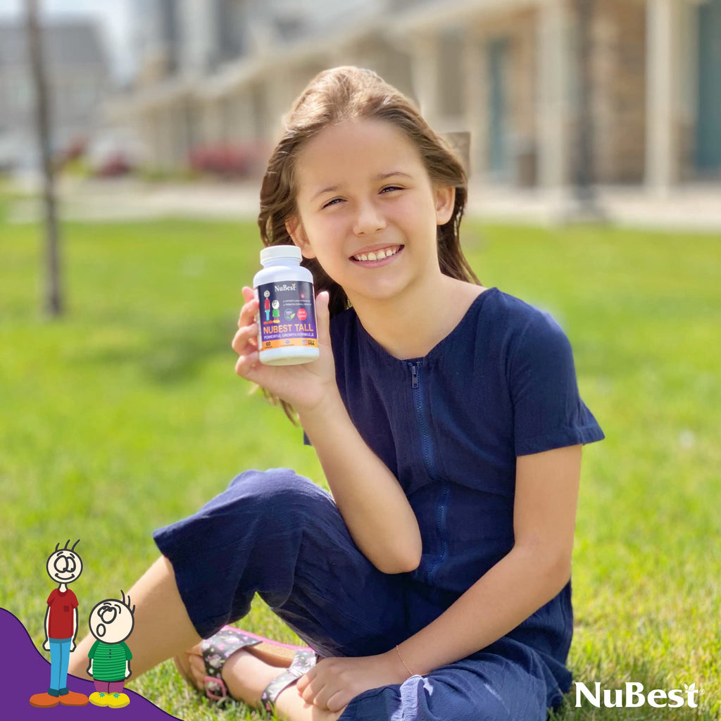 NuBest Tall | Support Bone Strength, Bone Health, Enhanced Immune and Whole Body Wellness with Calcium, Collagen, and Herbs for Ages 5+ & Teens | 60 Capsules | 1 Month Supply