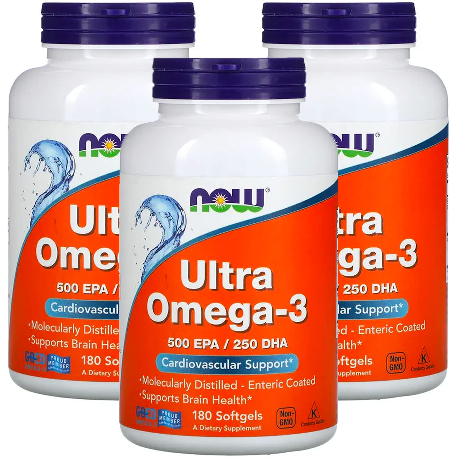 Now Foods Now Foods, (3 Pack) Ultra Omega-3, 180 Softgels