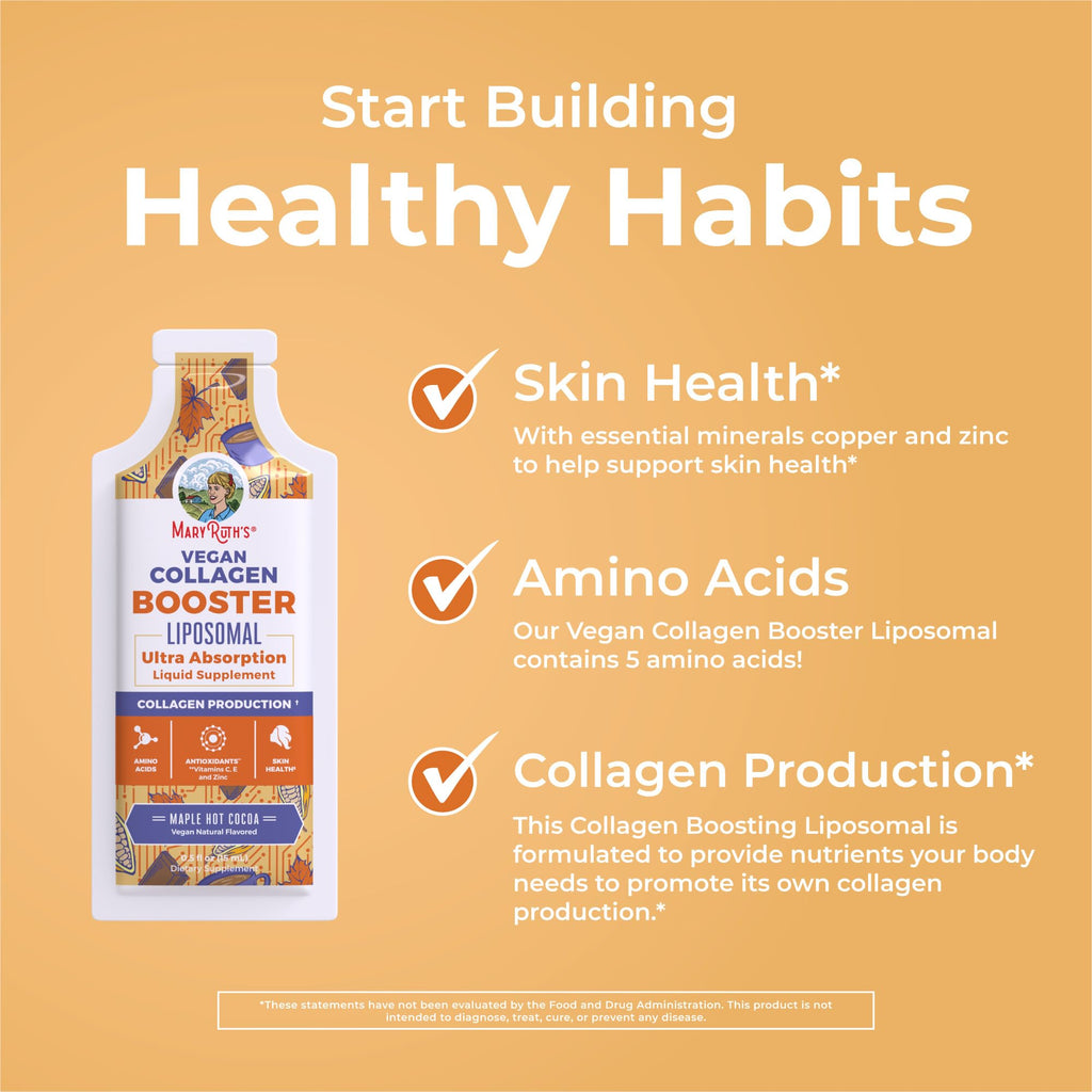 MARYRUTH'S Vegan Collagen Booster Liposomal, Sugar Free, 14 Servings