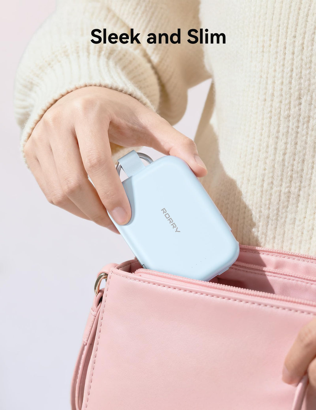 RORRY CharmGo Portable Charger, 5000mAh Power Bank with Built-in Cables