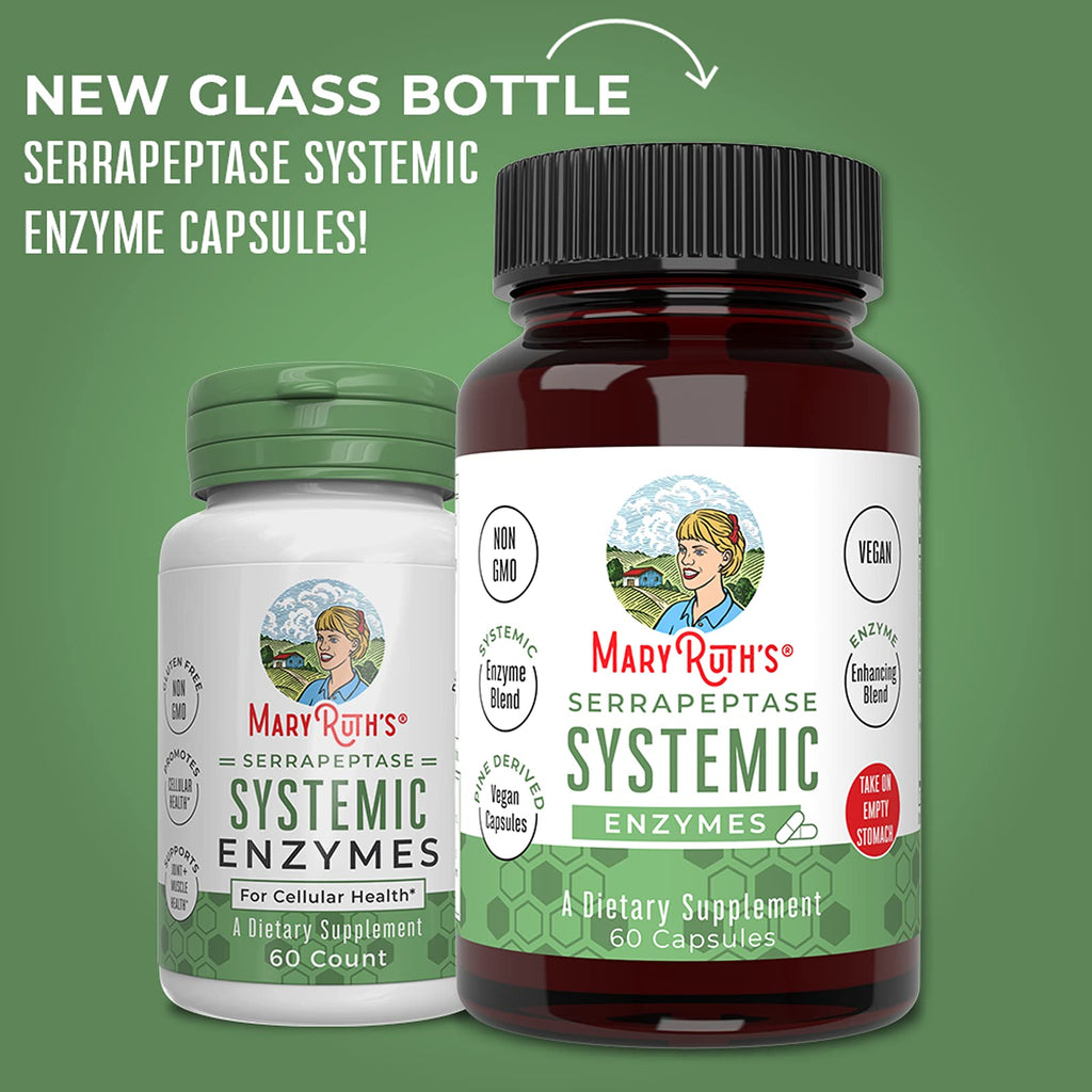 MaryRuth's Serrapeptase Enzymes Capsules, 60 Count, Vegan