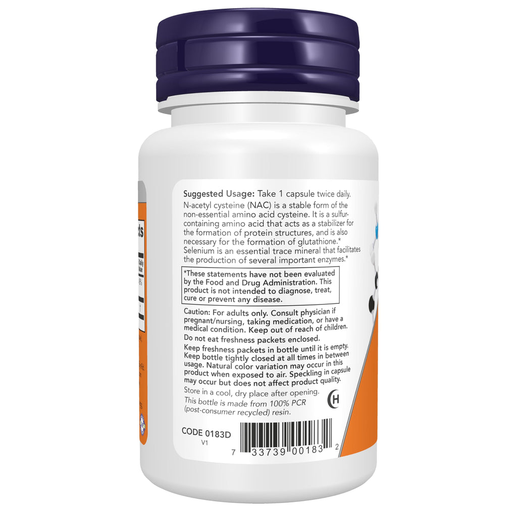 Now Supplements, NAC (N-Acetyl Cysteine) 600 mg with Selenium 30 Capsules